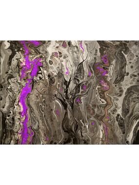 Dark Forest in Purple Art Print from my Original Work 11" x 14" Acid Free